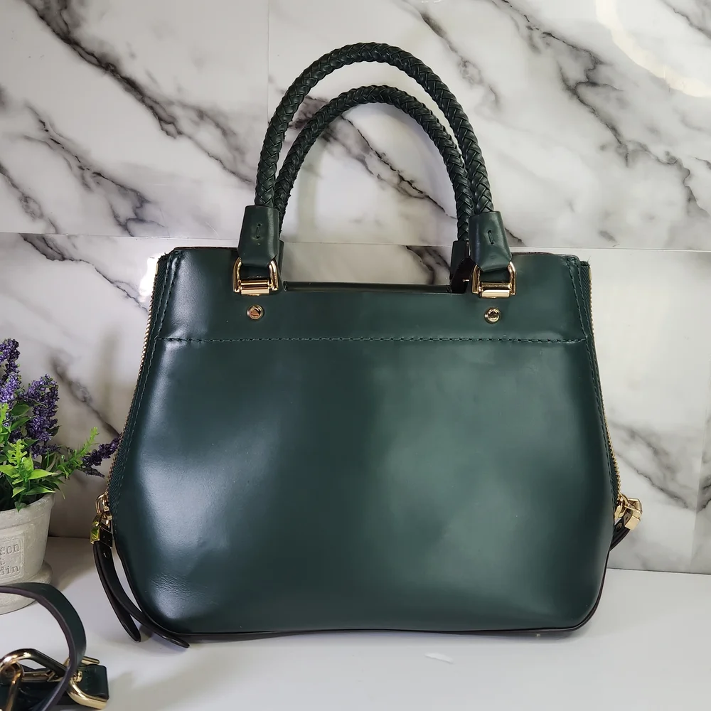 Michael Kors Green Blakely Leather Satchel Handbag - Picture 3 of 14